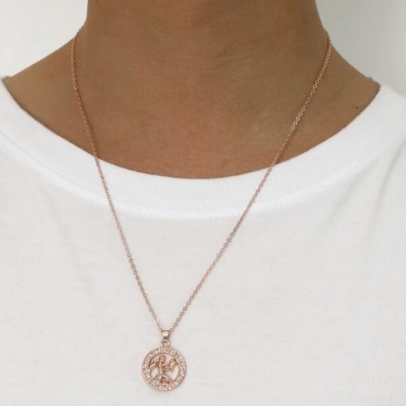 Virgo Zodiac Rose Gold Necklace - Picture 2 of 3